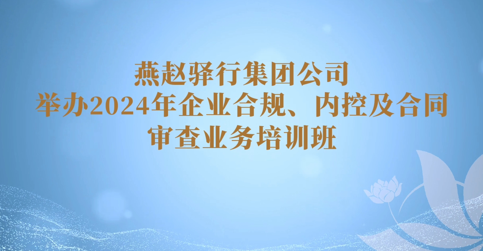 燕赵驿行集团举办2024年企业合规    内控及合同审查业务培训班